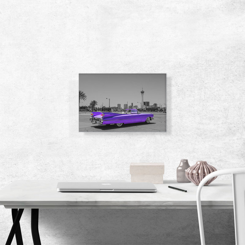 " Purple Vintage American Car ", 12" H x 18" W x 1.5" D