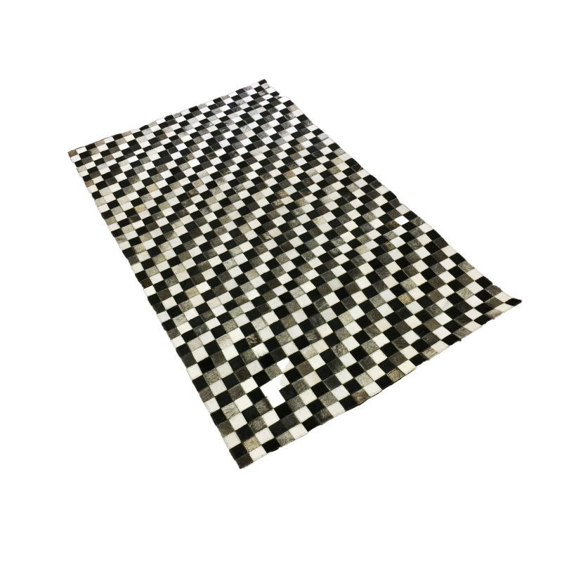 Hein Cowhide Plaid Indoor Rug, Rectangle 8' x 10'