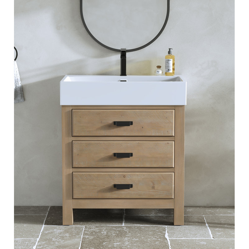 Meuble-lavabo simple 30 po avec lavabo en céramique Maxbano, 30"