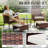 5 PCS Outdoor Patio Furniture Set with Table&Ottoman Outdoor Furniture Patio Set Bistro Wicker Patio Set (Brown Wicker&Khaki Cushion)-11242529-9683010