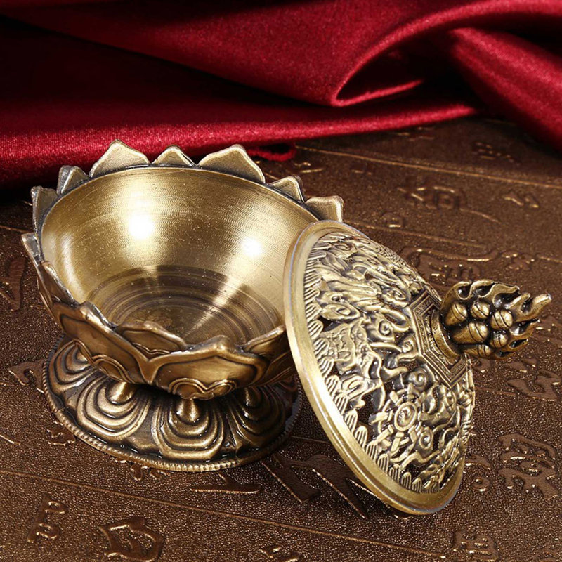 Brûleur d'encens rétro à fumée rétro avec porte-cône en forme de bâton chaud (bronze)