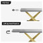 Ensemble de salle à manger 9 pièces avec chaises en tissu extensible 94,48 po Harison-1906757361-1906757362
