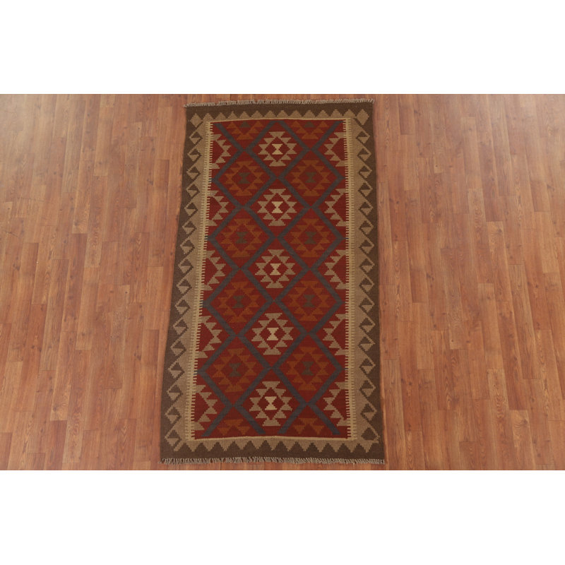 Reversible Wool Kilim Oriental Area Rug 4x7