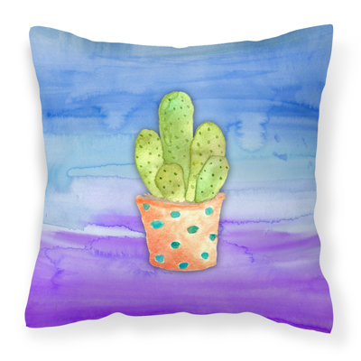 Coussin décoratif d’intérieur/d’extérieur en aquarelle cactus