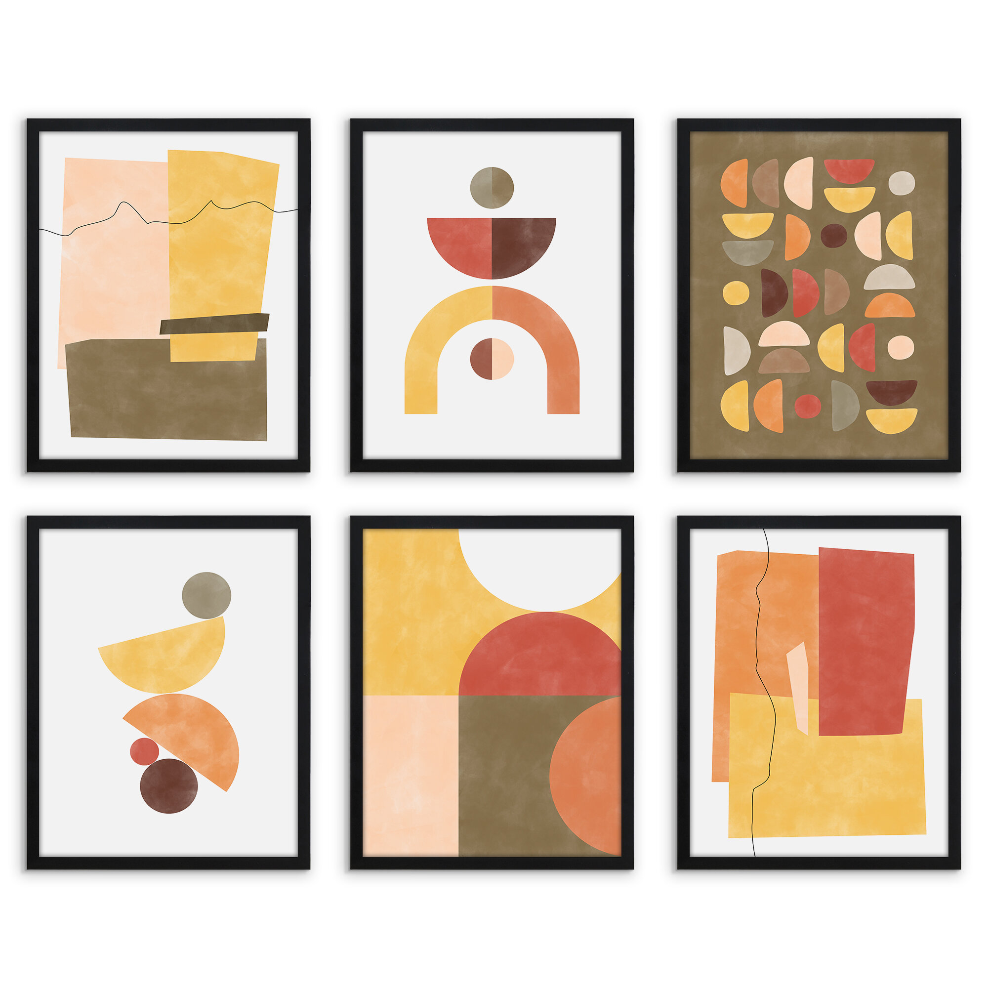 Americanflat Abstract Wall Art Room Decor - Mid Century Shapes