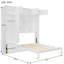 Grand lit escamotable mural avec armoire supérieure, tablettes et garde-robe-777623828