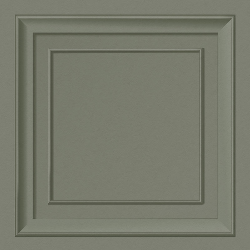Distinctive Moss Square Panel Wallpaper, Moss Green
