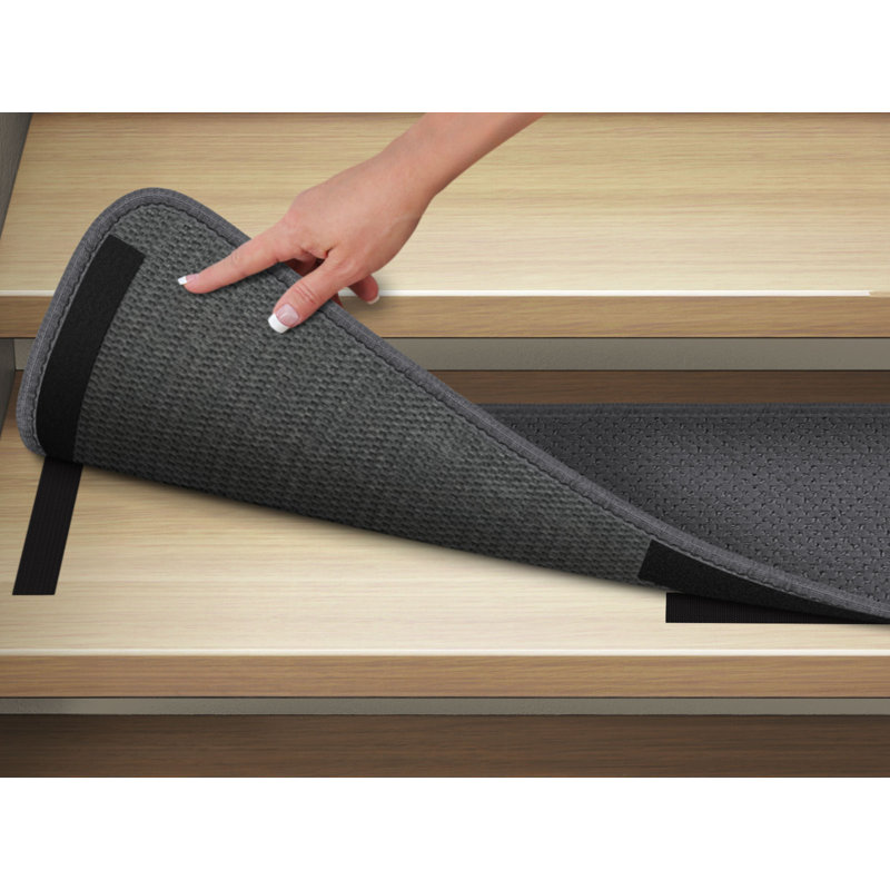 Tapis d'escalier gris, Rectangle 8 po x 2 pi 6 po, gris