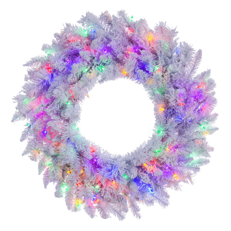 Faux Lighted Pine 30'' Wreath