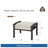 Set Of 2 All-Weather 26” Width Metal Ottomans, Black Frame With Gray Cushions-1157180128
