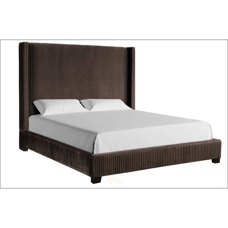 Grand lit tapissier, Grand lit, Brun foncé
