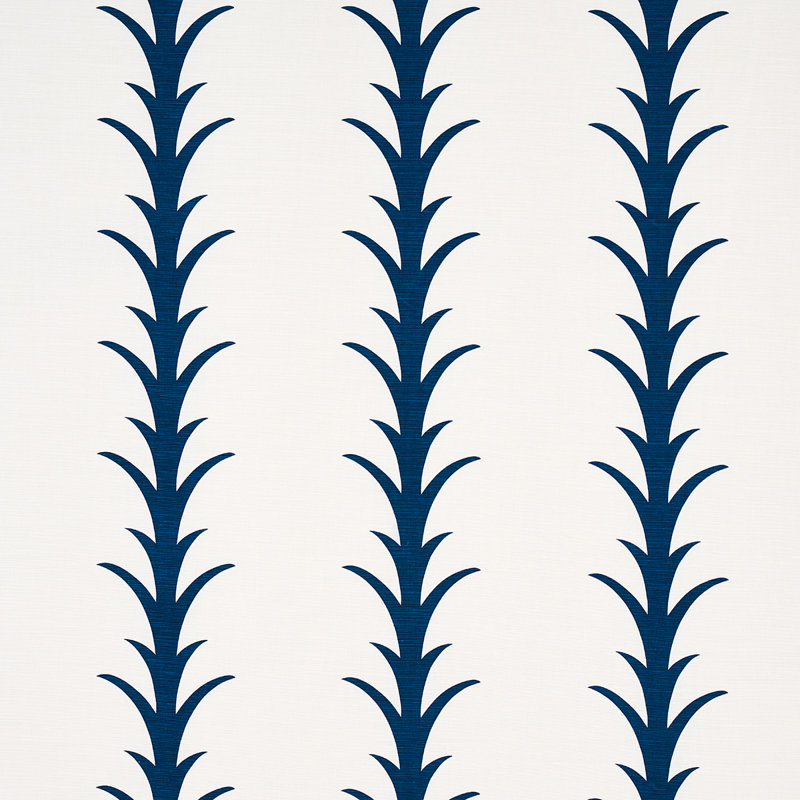 Acanthus Stripe Fabric, Navy
