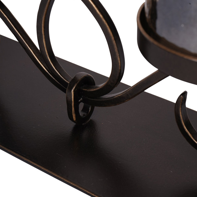 Iron Tabletop Hurricane, 5, 33 cm H x 51.5 cm W x 10.5 cm D