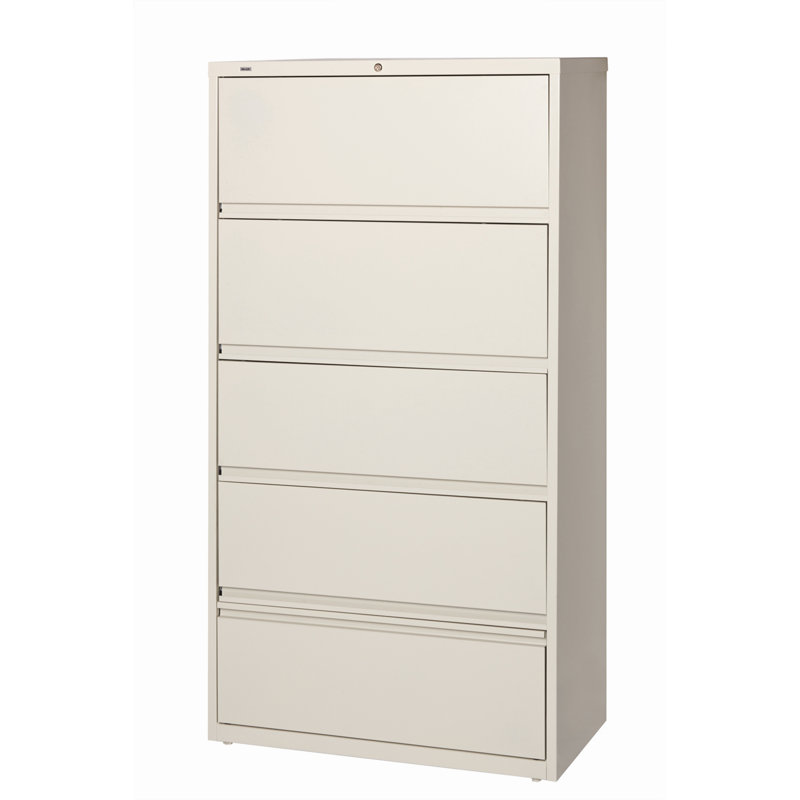 36'' Wide 5 -Drawer Steel File Cabinet, Putty