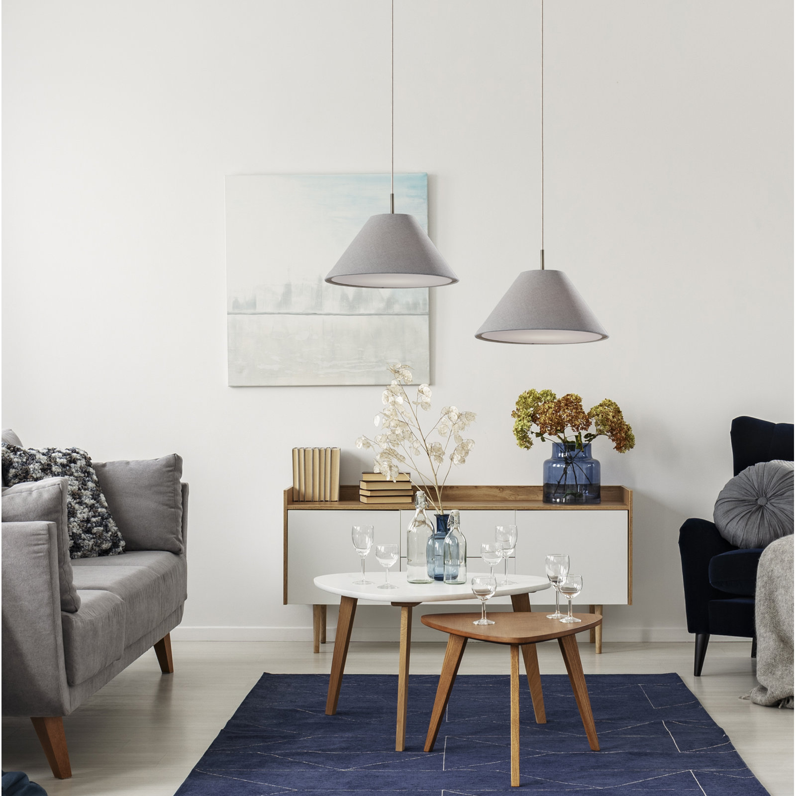 Finley Single Light Pendant, Gray