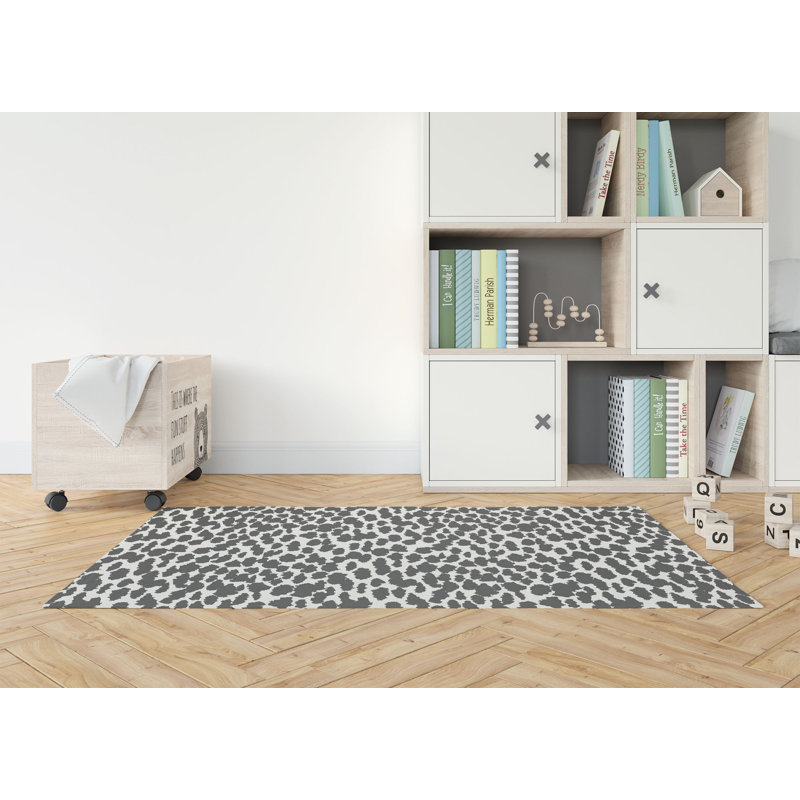 Animal Splat Activity Mat, Rectangle 5' x 7', Ivory/Charcoal