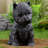 Terrier Flower Planter Black Plant Pot