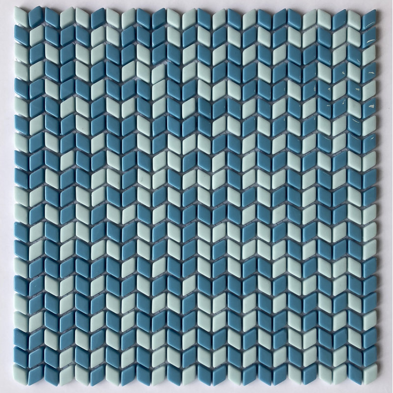 Carreau de mosaïque en verre à chevrons de 0,5 po x 0,75 po Sicily, Côte du golfe