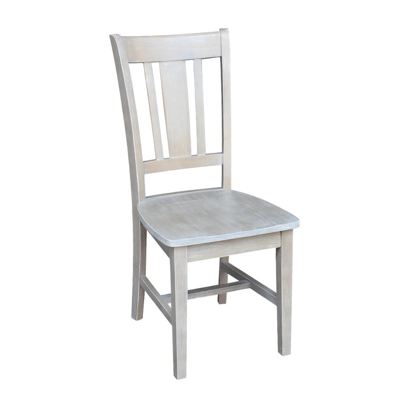  Derene Solid Wood Side Chair, Washed Gray Taupe