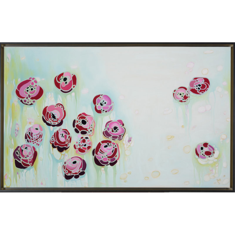 Falling Flowers Framed Print Canvas