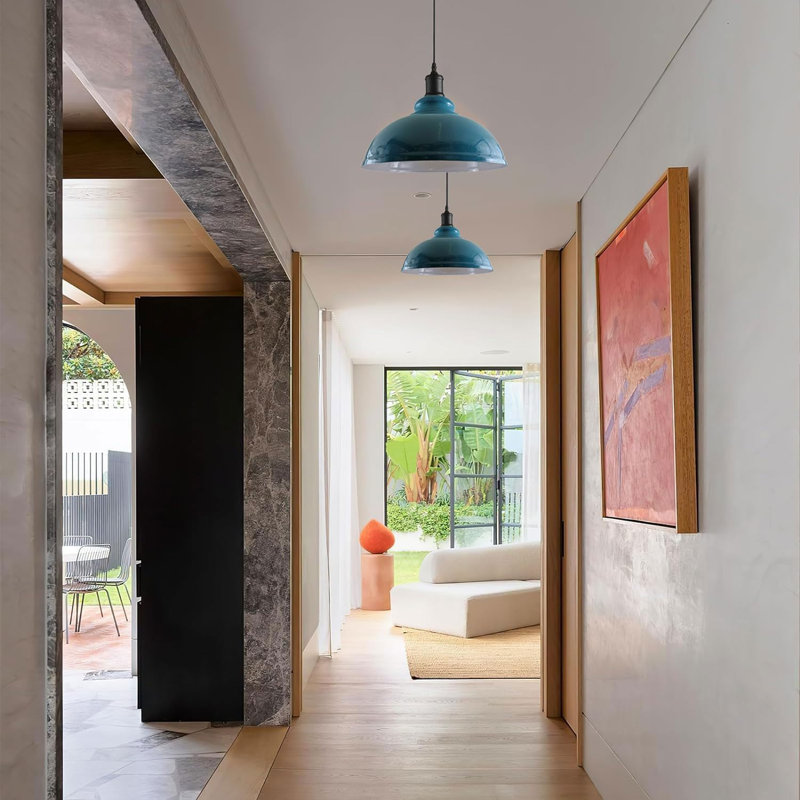 1 - Light Dome Pendant, Cyan Blue
