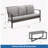2-Piece Wicker Patio Conversation Set With Gray Cushions & Coffee Table