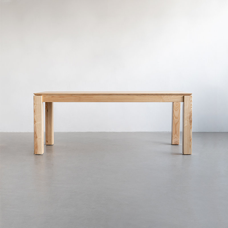 Burlywood Rectangular Solid Wood Dining Table, 29.53”H x 70.87”L x 31.5”W