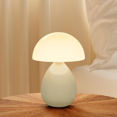 Mushroom Lamp Table Lamp For Bedroom Ice Crackle Desk Lamp Bedside Lamps For Living Room Night Stands Table Lamps Cute Modern Mid Century Lamps Cream Ice Crackle