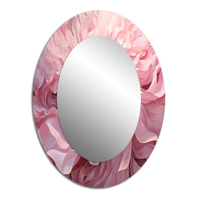 Décoration de miroir rose tendre en spirale - miroir ovale rose