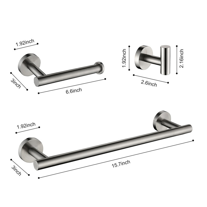 3 Bathroom  Stainless Steel, Modern Aesthetic, Scratch-, , Easy Installation Technique Fixture - Appearance, , Simple Install Procedure