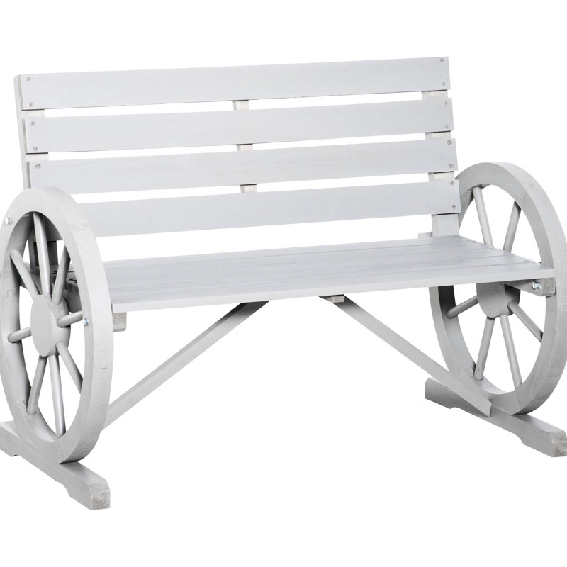Banc 41 po en bois rustique à roulettes 41 po pour l'extérieur