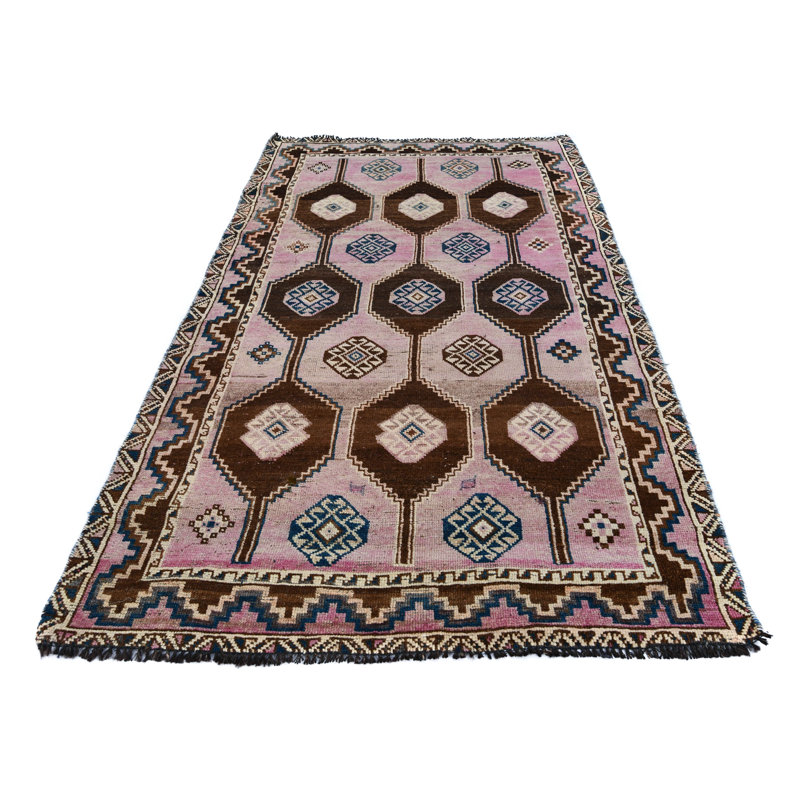 Tapis oriental délavé semi-antique semi-antique