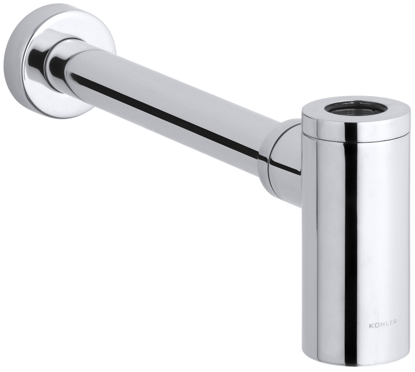 KOHLER Contemporary 1.25 in. x 1.25 in. Metal Round Bottle Trap in Matte Black