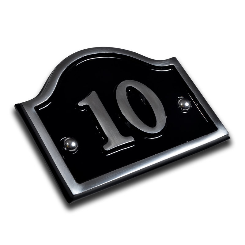 Jaclynn 11.5cm H Reflective Metal House Number, 10