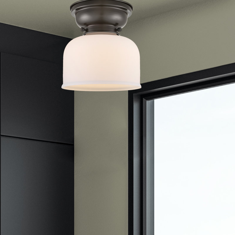 Moody 1 - Light 8" Flush Mount, Oil Rubbed Bronze, Matte White, No Bulb Included