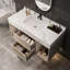 39.4 '' Floating Bathroom Vanity With Ceramic Sink,Wall Mounted Vanity 2 Soft Close Drawer And White Slate Top