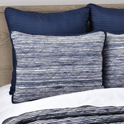 Dalton 3Pc. Quilt Set Navy