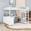 Lit mezzanine en métal avec bureau, garde-robe et tablettes de rangement-726938496-726938497