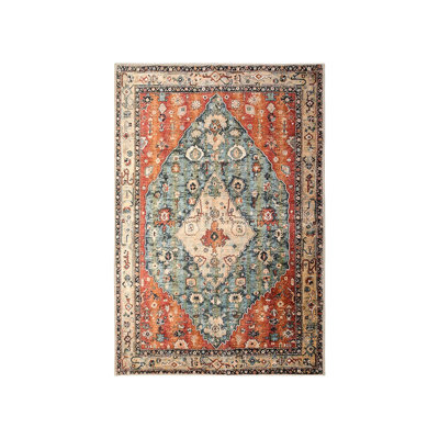 Watte Boho Tribal Washable Area Rugs Living Room, Soft Bedroom Rug Non Slip Dining Room Rugs for Under Table,Oriental Vintage Throw Carpet for Famliy Room