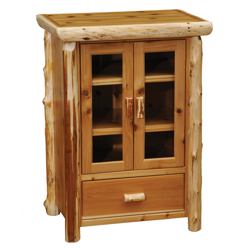 Fireside Lodge Cedar Log Media Cabinet - Natural