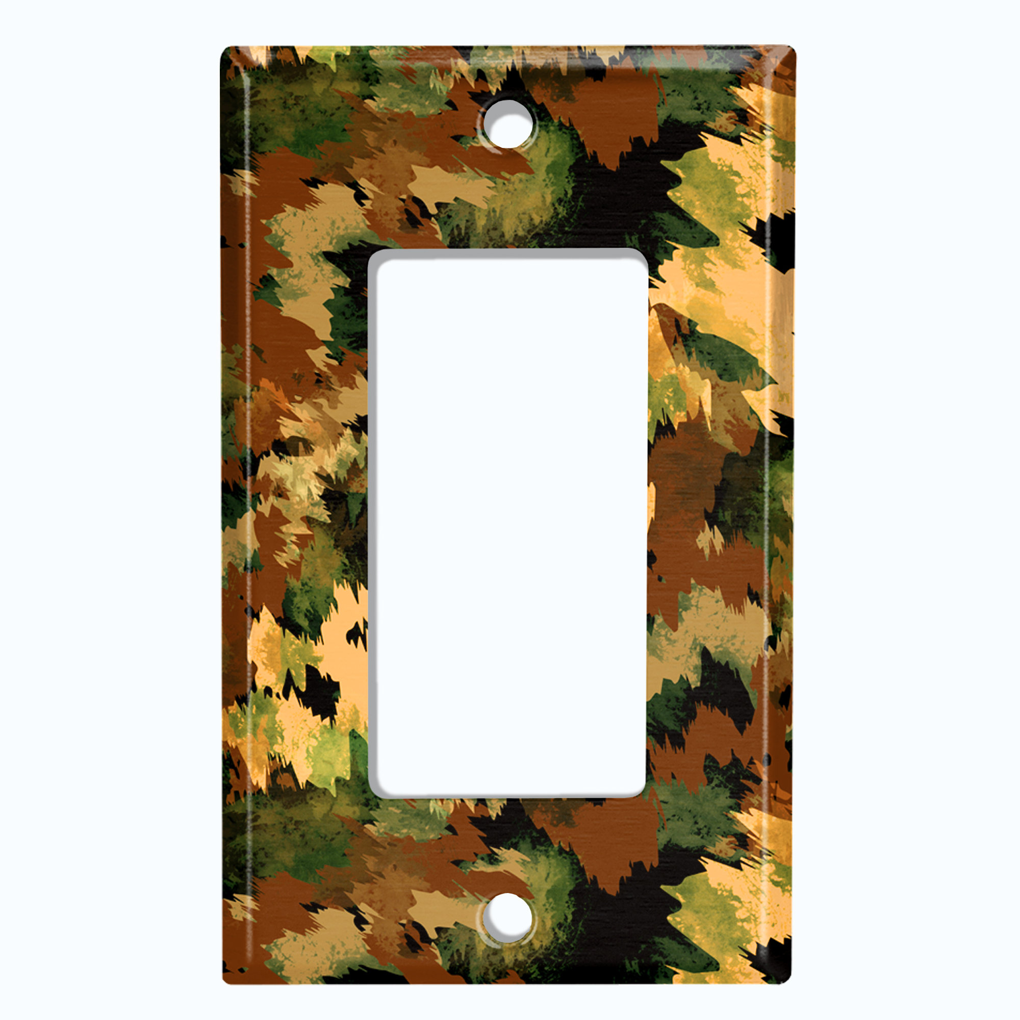 WorldAcc Metal Light Switch Plate Outlet Cover (Green Artistic Camo ...