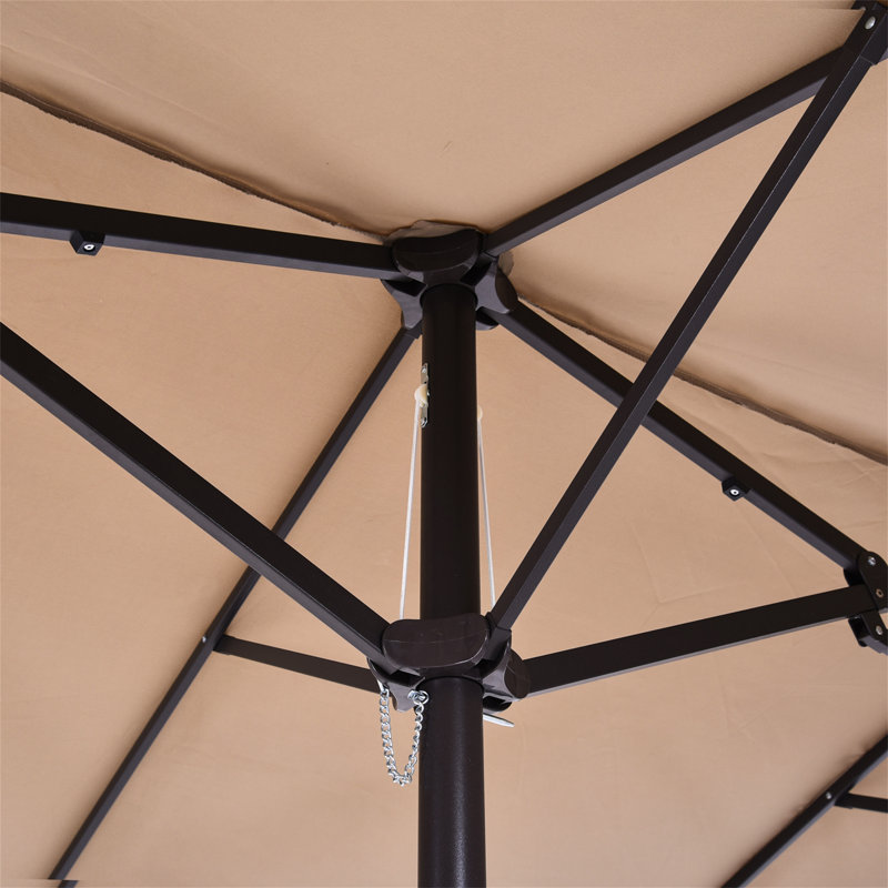 Brenndan 455cm X 265cm Rectangular Market Parasol, Tan