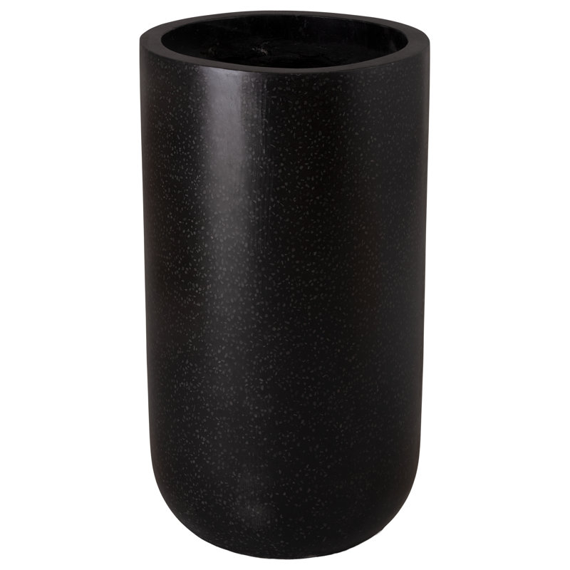 POT DE FLEURS TALL ROND NOIR 10 po x 19,5 po, H 35 po x l 20 po x P 20 po