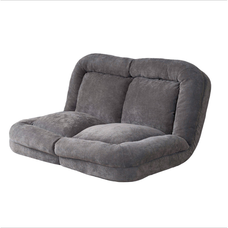 Canapé-lit double convertible pliable, gris, Coton gris