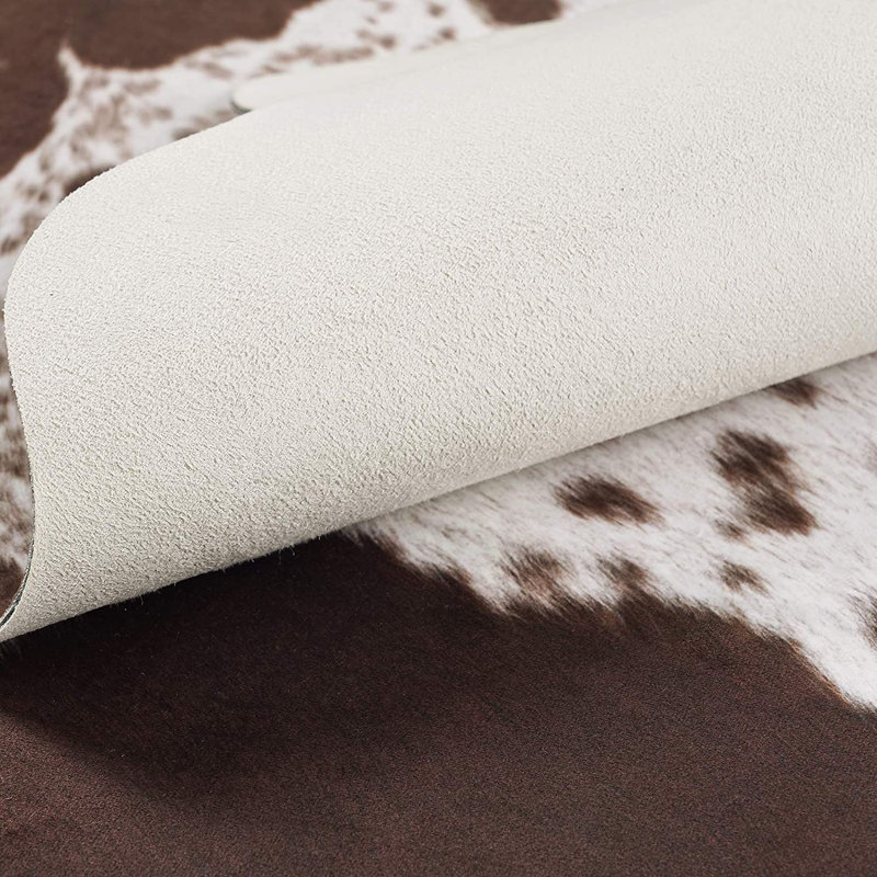 Ganote Animal Print Faux Cowhide Area Rug, Novelty 2'3" x 3'6", Brown