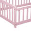 Lit simple pour enfants Montessori, lit pour tout-petits en bois de pin avec garde-corps de sécurité, entrée centrale, lit de clôture à profil bas, rose-132210139-132210143