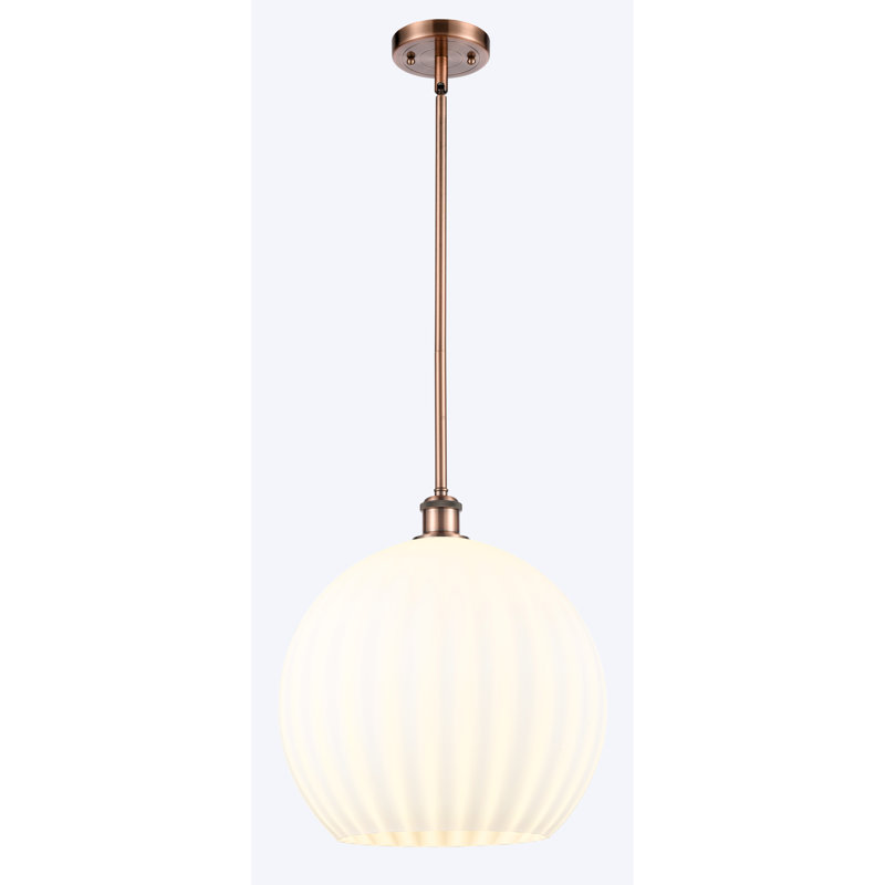 Luminaire suspendu 1 lumière Sabanc, Cuivre antique, H 16,63 po x l 13,75 po x P 13,75 po