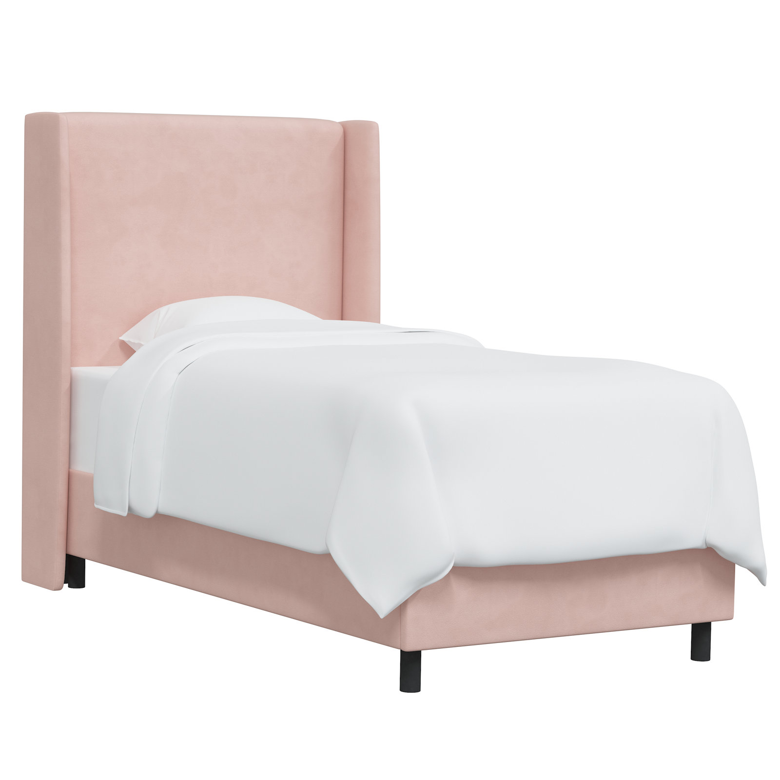 Tilly Upholstered Wingback Bed, Twin, Classic Blush Performance Velvet