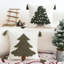 Housse de coussin vert pour arbre de Noël touffeté, taie d'oreiller de ferme du Nouvel An avec pompons