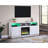 70-Inch Wide White Walnut Finish Fireplace Console Tv Stand, Heater, Multiple Flame Colors, 3 Open Shelves And 2 Storage Cabinets 70"W Stand With Led Color Choices,